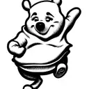 Winnie the Pooh holding hands with po from kung fu panda tattoo design idea