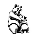 Winnie the Pooh holding hands with po from kung fu panda tattoo design idea