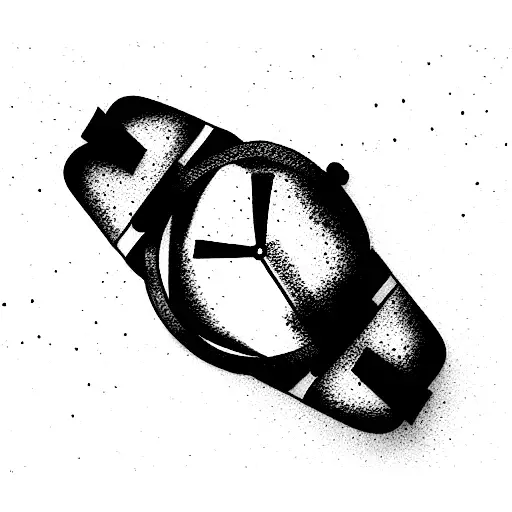 Broken watch tattoo design idea
