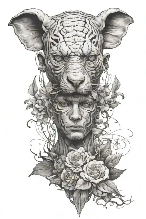 mind and superiority tattoo design idea