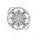 Mandala in whichs center is the mandelbrot set with an embry inside tattoo design idea