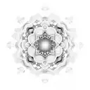 Mandala with mandelbrot set as the core tattoo design idea