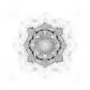 Mandala with mandelbrot set as the core tattoo design idea