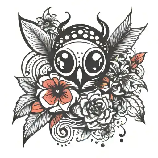 abstract ladybuf B&W for tatoo tattoo design idea