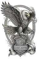 screaming eagle,harley davidson bar and shield tattoo design idea