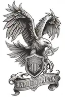 screaming eagle,harley davidson bar and shield tattoo design idea