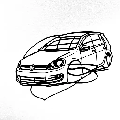 volkswagen golf 5 gt tattoo design idea