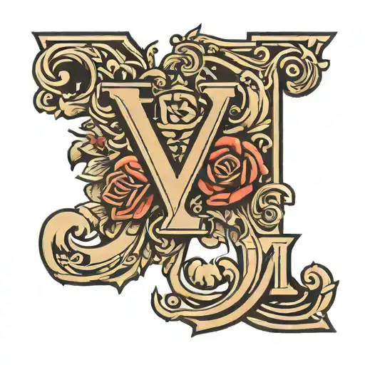 kids initials Y tattoo design idea