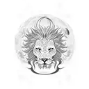 dragon, lion and moon tattoo design idea