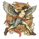 angel falling Icarus tattoo design idea