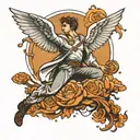 angel falling Icarus tattoo design idea