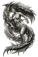 angle falling tattoo design idea