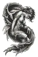 angle falling tattoo design idea