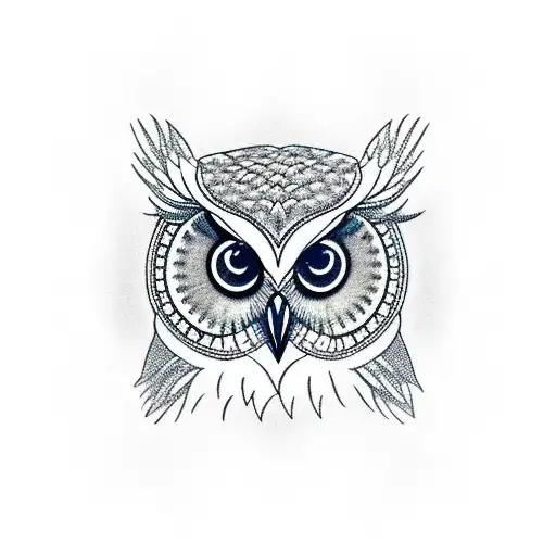 owl geometric tattoo design idea