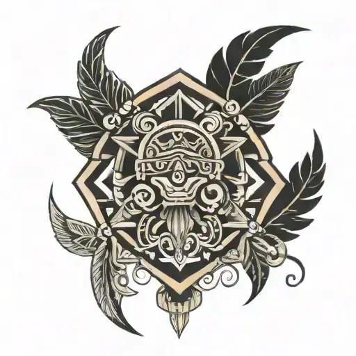 Aztec symbols tattoo design idea