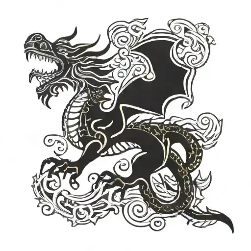 nordic dragon  tattoo design idea