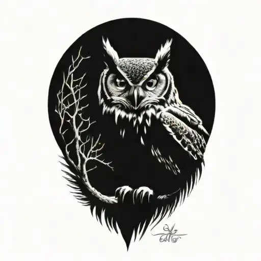 great horned owl, cover up tattoo design tattoo design idea