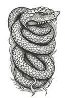 don't tread on me, rattlesnake wrapped around forearm tattoo design idea
