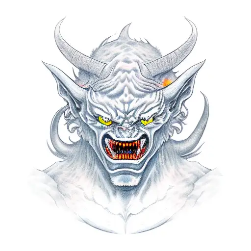 demon oni with something else tattoo design idea