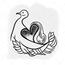 dove with heart tattoo design idea