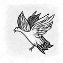 dove with heart tattoo design idea