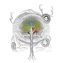 tree of life with Mother Earth giving birth a the root of the tree, snake around the root of the tree tattoo design idea