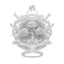 tree of life with Mother Earth giving birth a the root of the tree, snake around the root of the tree tattoo design idea