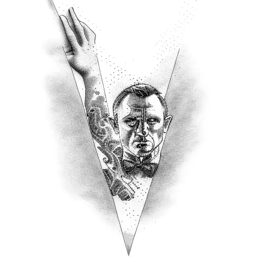 James Bond arm sleeve tattoo design idea