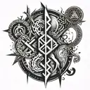 runes soulu dagaz tattoo design idea