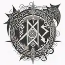 runes soulu dagaz tattoo design idea