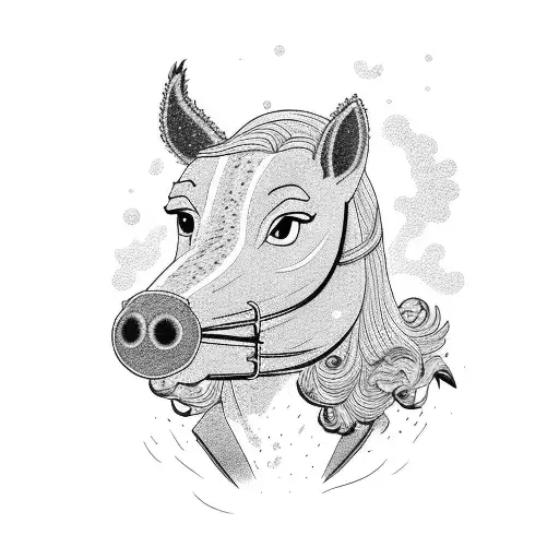 bojack horseman the cartoon from netflix tattoo design idea