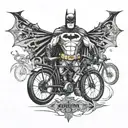 Batman, bikes, travel, coder code software tattoo design idea