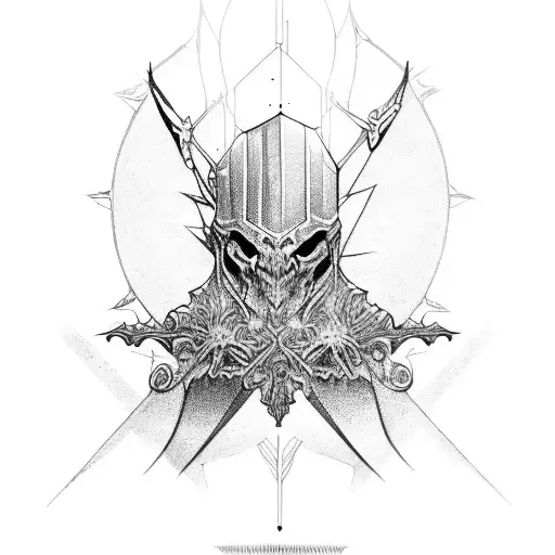 slight cybersiglism and gothic architecture  tattoo design idea