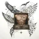 chest tattoo featuring birth dates, travel and geometric design  tattoo design idea