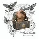 chest tattoo featuring birth dates, travel and geometric design  tattoo design idea