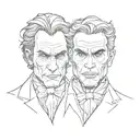 Dr. Jekyll and Hyde split same face tattoo design idea