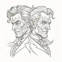 Dr. Jekyll and Hyde split same face tattoo design idea