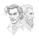 Dr. Jekyll and Hyde split same face tattoo design idea