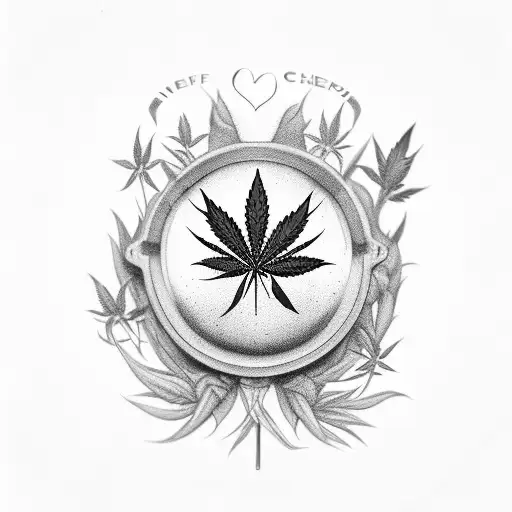 weed chef love tattoo design idea
