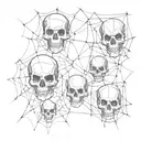 underground black spider web skulls tattoo design idea