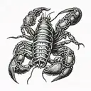 a crayfish from which a tiger emerges tattoo design idea