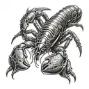 a crayfish from which a tiger emerges tattoo design idea