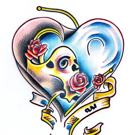 Crying Heart tattoo design idea