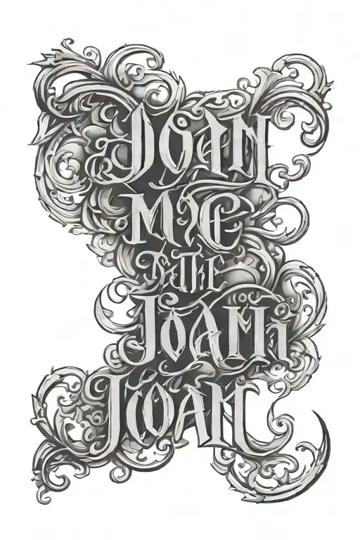  just the name Joan using a mix of the fonts old english and script dont add anything but the name no detail tattoo design idea