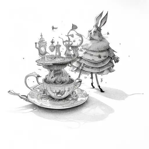 alice in wonderland tattoo design idea