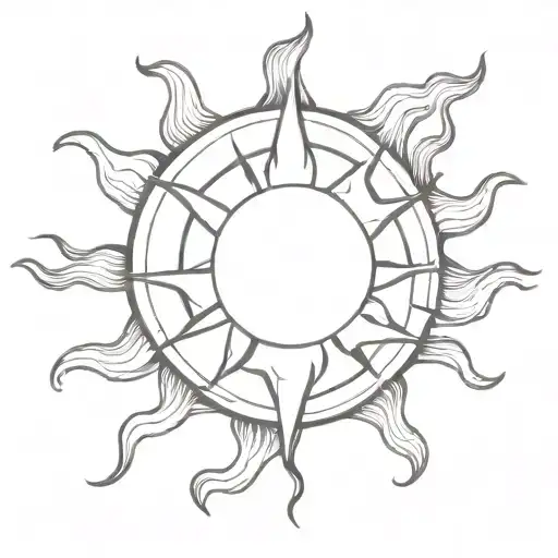 a sun made with smoke forming the shape tattoo design idea
