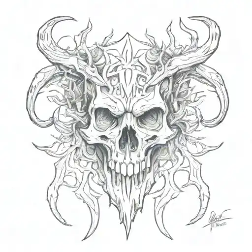 leshy skull tattoo design idea