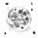 Full moon with Stars, Clouds, Smoke around it  tattoo design idea