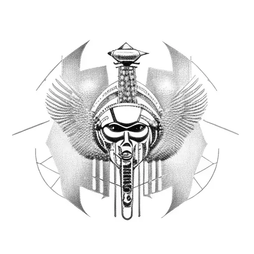 dna strang ,baum des lebens, ra ankh horus  tattoo design idea