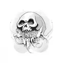 ghost face with bong tattoo design idea